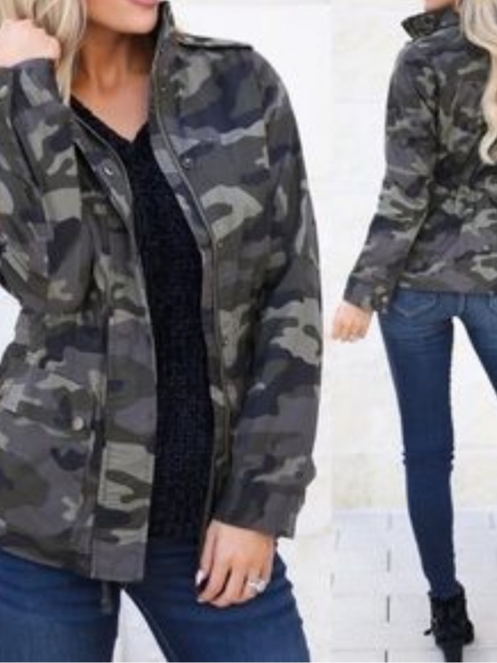 Love Tree Camouflage Field Jacket in Green and Brown size Small